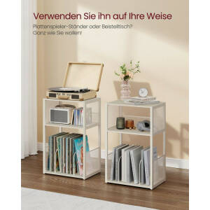 Vintage hvitt nattbord med 3 hyller – 43 × 30 × 69 cm