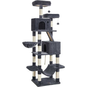 XL Klorestativ med Sisal Klorestolper – 206 cm – Mørkgrå