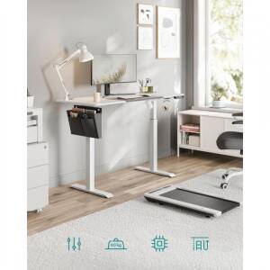 Hev- og senkbart elektrisk skrivebord 140 × 60 – hvit, 72–120 cm