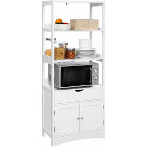 Kombinert oppbevaringsskap med tre åpne hyller, 60 × 32,5 × 154 cm