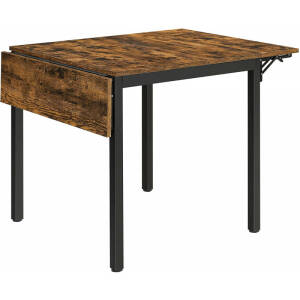 Kompakt spisebord for 2–4 personer med sammenleggbar funksjon – vintage brun-svart