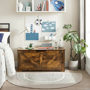 Oppbevaringsbenk i trelook 100 × 40 × 46 cm – vintage brun