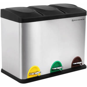 Pedalbøtte 45 liter med 3 rom – enkel sortering og resirkulering