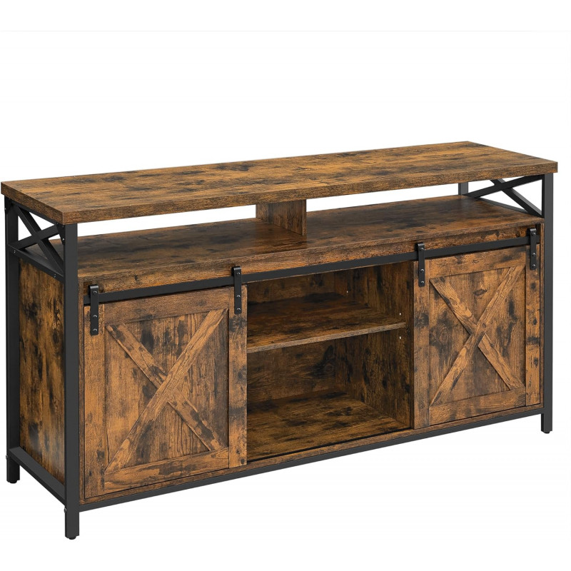 TV-benk i industriell rustikk design – vintage brun/svart, 147 × 40 × 76 cm