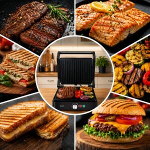 Alternative view of Elektrisk Grill Og Brødrister Svart 2000 W