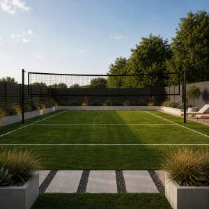 Alternative view of Bærbart nett for volleyball, badminton, tennis og andre ballspill, stort, 8,5 × 1 m