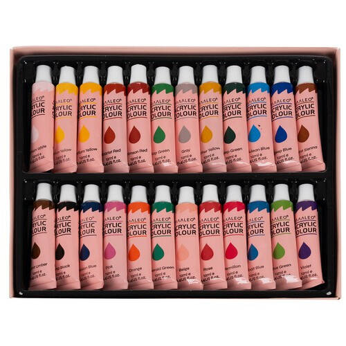 Akrylmaling Sett 24 Stk 12 ml Flerfarget - Bilde 4