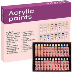 Akrylmaling Sett 24 Stk 12 ml Flerfarget