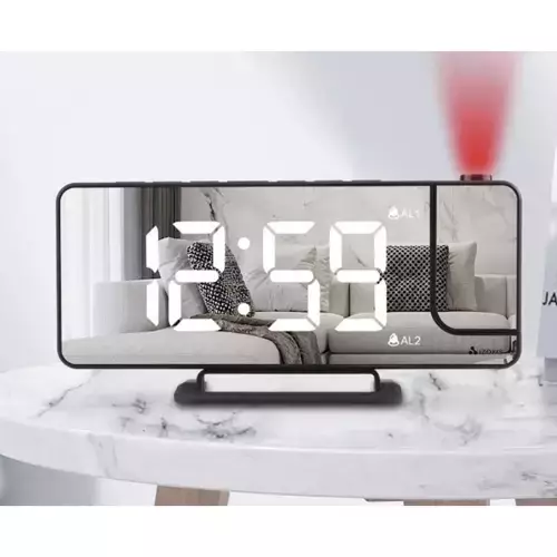 Vekkerklokke Med LED-Display Og Projektor Svart - Bilde 4