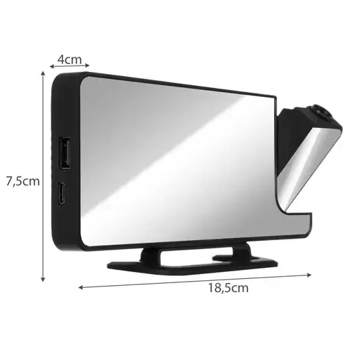 Vekkerklokke Med LED-Display Og Projektor Svart - Bilde 3