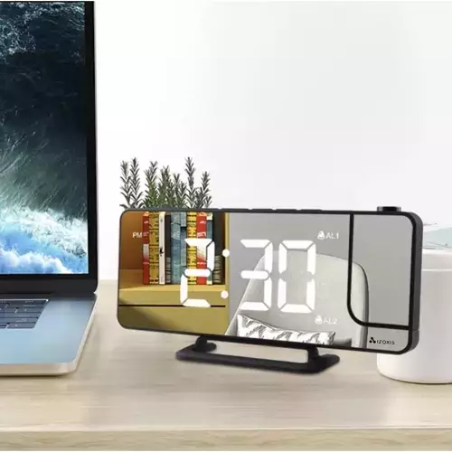 Vekkerklokke Med LED-Display Og Projektor Svart - Bilde 2