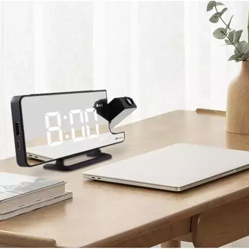 Vekkerklokke Med LED-Display Og Projektor Svart - Bilde 6