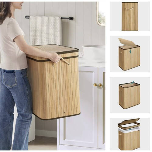 Bambus Skittentøyskurv Beige To Rom 100 ML - Bilde 2