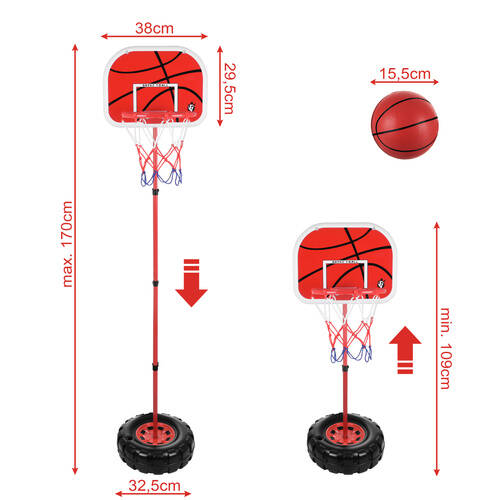Basketballkurv Svart 170 cm Metall - Bilde 3