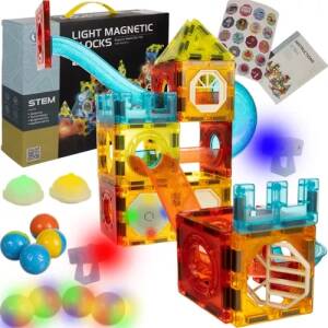 Magnetiske Byggeklosser Med Bane 77 Deler Flerfarget