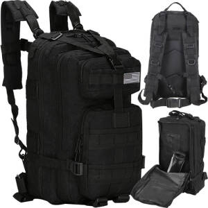 Militær Ryggsekk XL Svart - 35 L