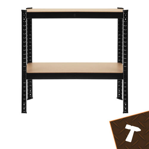 Oppbevaringshylle 700 kg, 150 x 75 x 30 cm Fleksibel 3 Hyller, Metall Svart - Bilde 19