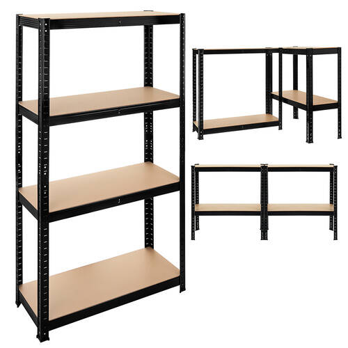 Oppbevaringshylle 700 kg, 150 x 75 x 30 cm Fleksibel 3 Hyller, Metall Svart - Bilde 23