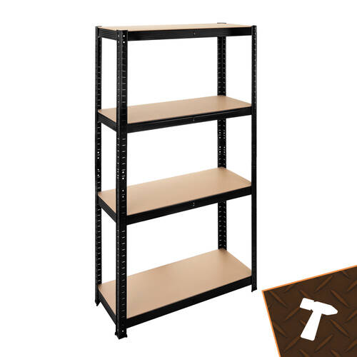 Oppbevaringshylle 700 kg, 150 x 75 x 30 cm Fleksibel 3 Hyller, Metall Svart - Bilde 11