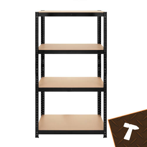 Oppbevaringshylle 700 kg, 150 x 75 x 30 cm Fleksibel 3 Hyller, Metall Svart - Bilde 12