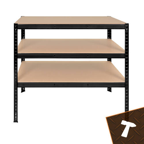 Lagerreol Metallhylle med 5 hyller, svart – for garasje og kjeller, 180 x 100 x 60 cm - Bilde 14