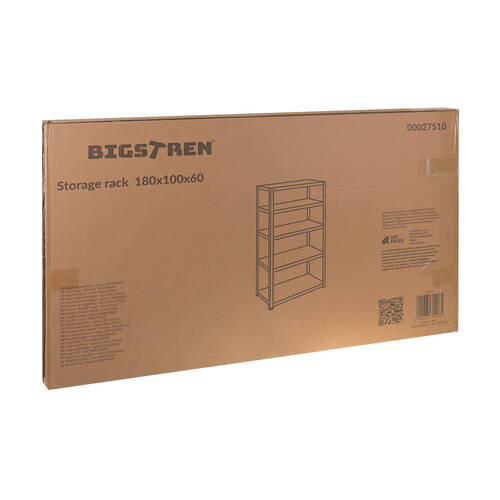 Lagerreol Metallhylle med 5 hyller, svart – for garasje og kjeller, 180 x 100 x 60 cm - Bilde 19
