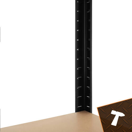 Lagerreol Metallhylle med 5 hyller, svart – for garasje og kjeller, 180 x 100 x 60 cm - Bilde 6