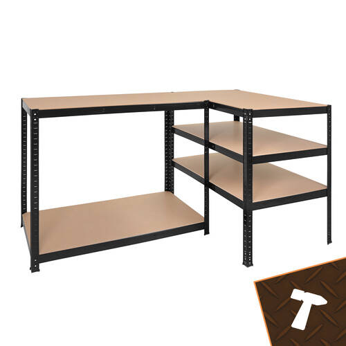 Lagerreol Metallhylle med 5 hyller, svart – for garasje og kjeller, 180 x 100 x 60 cm - Bilde 13