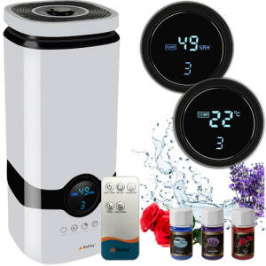 Aromaterapi Luftfukter med ionisering, 4 l + 3 duftoljer