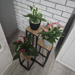 Alternative view of Blomsterstativ Brun 67 cm Metall