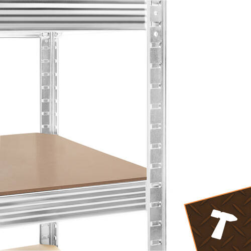 Oppbevaringshylle 180 x 100 x 60 cm – metallhylle med 5 justerbare hyller, 3-i-1 og kapasitet på 1000 kg - Bilde 12