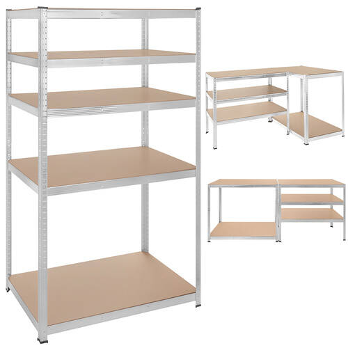 Oppbevaringshylle 180 x 100 x 60 cm – metallhylle med 5 justerbare hyller, 3-i-1 og kapasitet på 1000 kg - Bilde 3