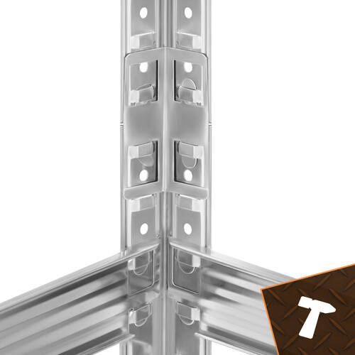 Oppbevaringshylle 180 x 100 x 60 cm – metallhylle med 5 justerbare hyller, 3-i-1 og kapasitet på 1000 kg - Bilde 10