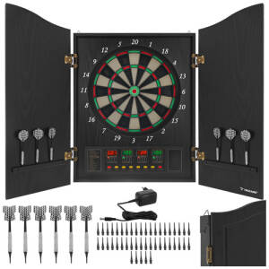Elektronisk Dartskive + 6 DARTPILER Svart