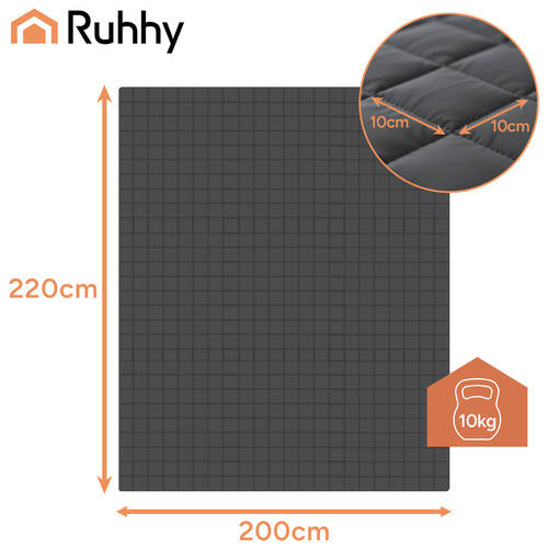 Vektdyne 10 kg Grå 200 x 220 cm Stoff - Bilde 3
